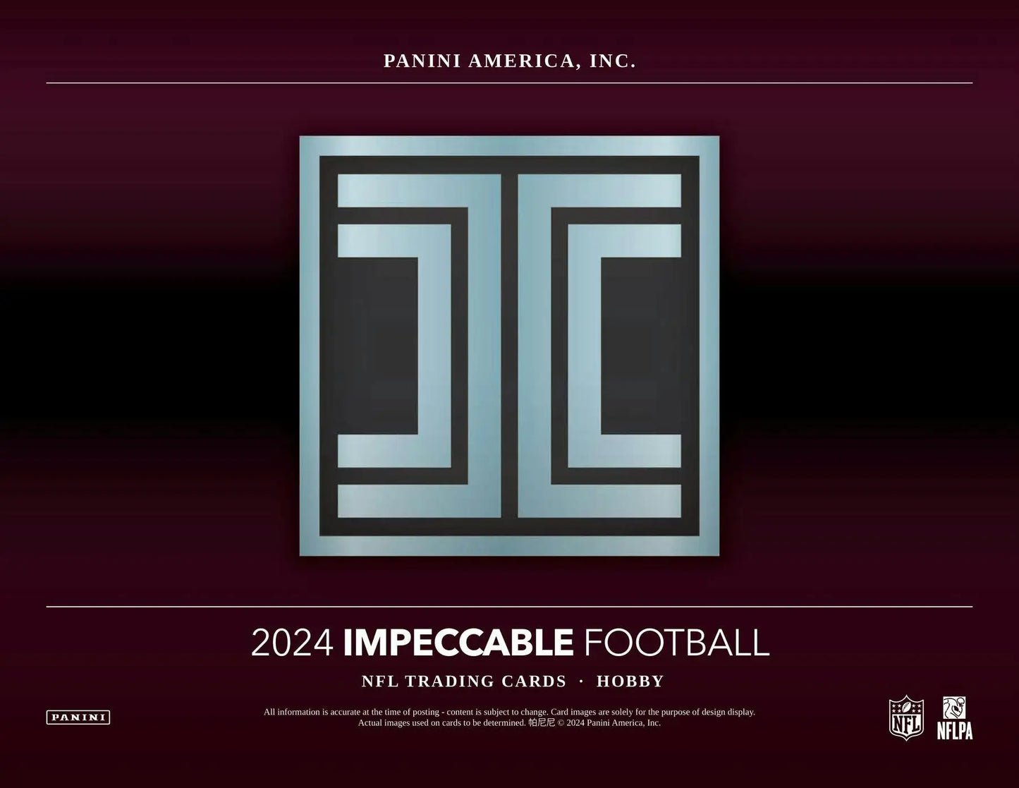 2024 Panini Impeccable Football Hobby Box with six autographs and three base parallels