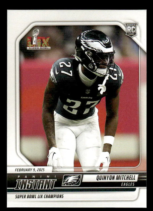 Quinyon Mitchell Eagles Super Bowl LIX rookie card from 2024 Panini Instant product
