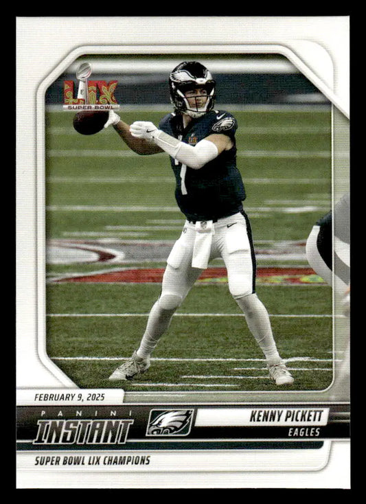 Kenny Pickett Super Bowl LIX trading card from 2024 Panini Instant Eagles Super Bowl LIX