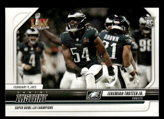 Football trading card of Jeremiah Trotter from the Eagles Super Bowl LIX Champions set