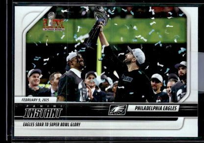 Philadelphia Eagles Super Bowl trading card from 2024 Panini Instant NFL series