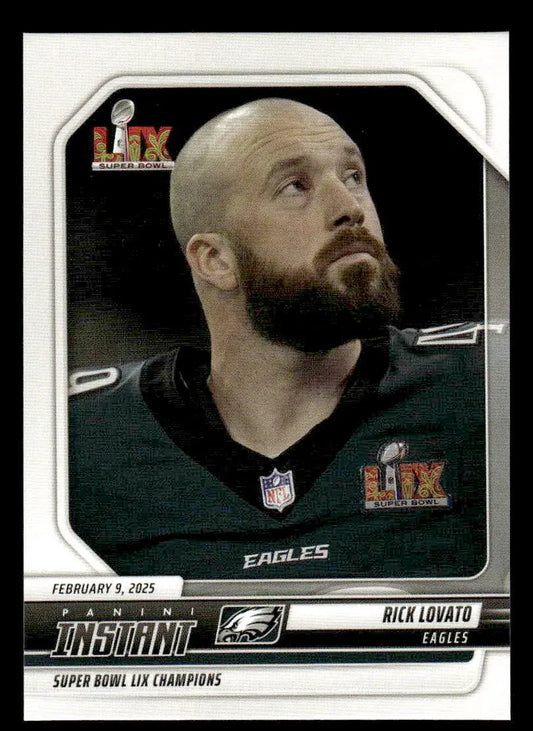 Rick Lovato Super Bowl LIX Champions trading card from Panini Instant Philadelphia Eagles