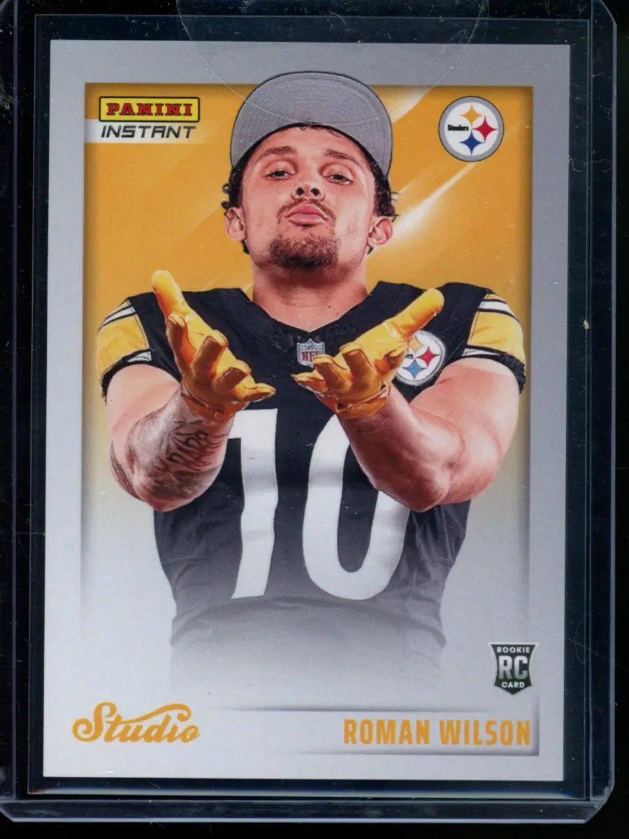 Panini Instant Studio Roman Wilson rookie football card from 2024 Panini Instant Studio