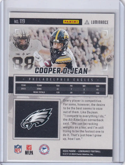 2024 Panini Luminance #119 Cooper Dejean - Philadelphia Eagles