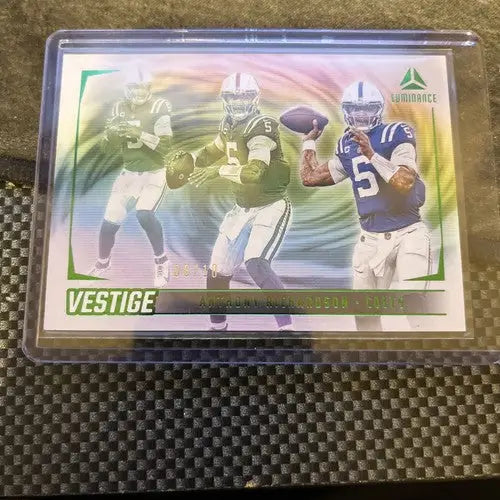 Football trading card featuring Anthony Richardson in multiple poses from Panini Luminance 2024