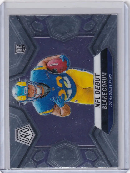 Blake Corum NFL debut Los Angeles Rams Panini Mosaic trading card 2024