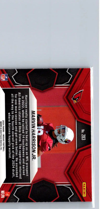 Marvin Harrison Jr NFL trading card from 2024 Panini Mosaic series
