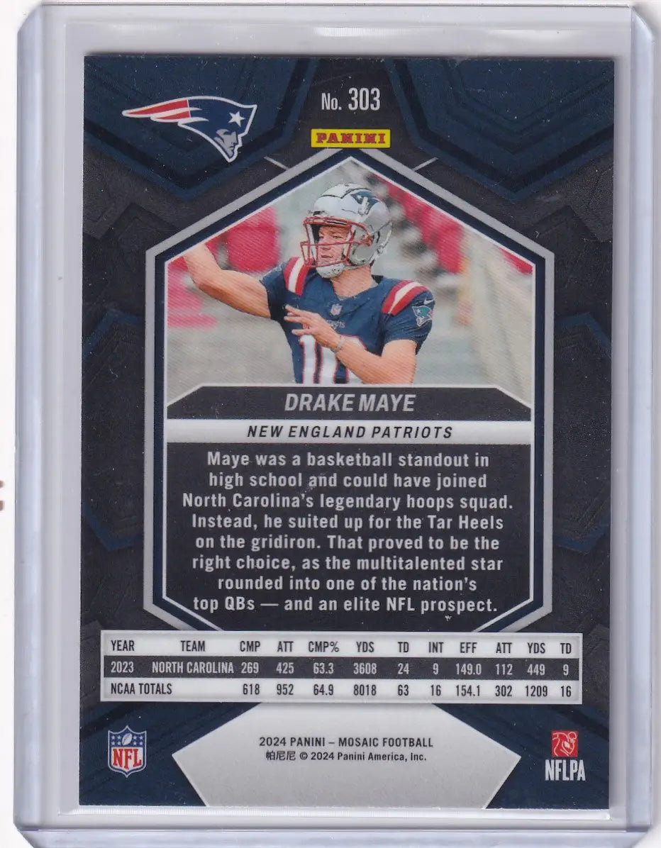2024 Panini Mosaic #303 Drake Maye - New England Patriots - Trading Cards