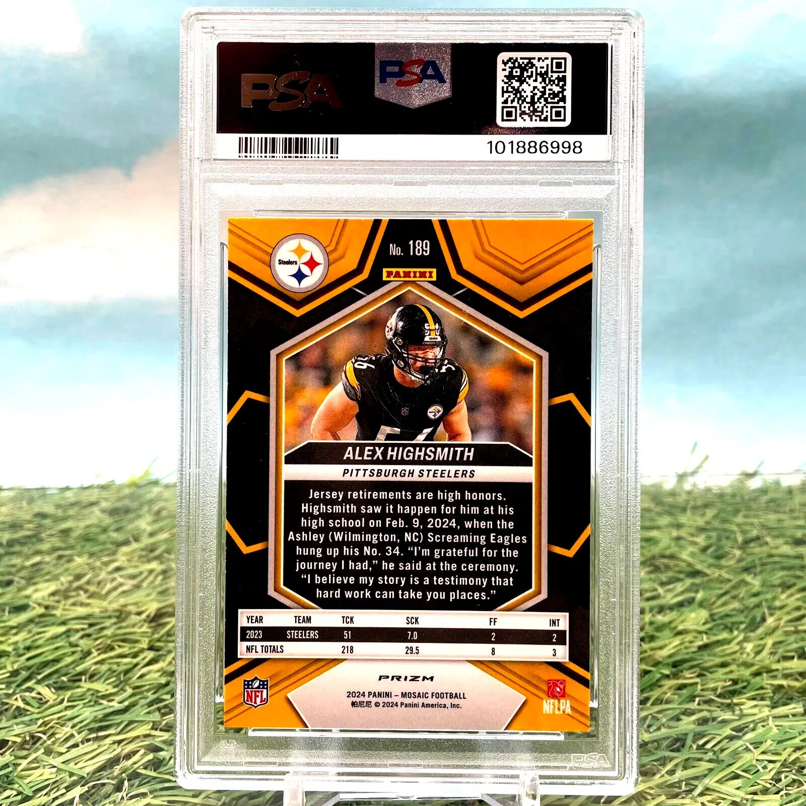 Graded Panini Mosaic Alex Highsmith Genesis football card PSA 10 Pittsburgh Steelers