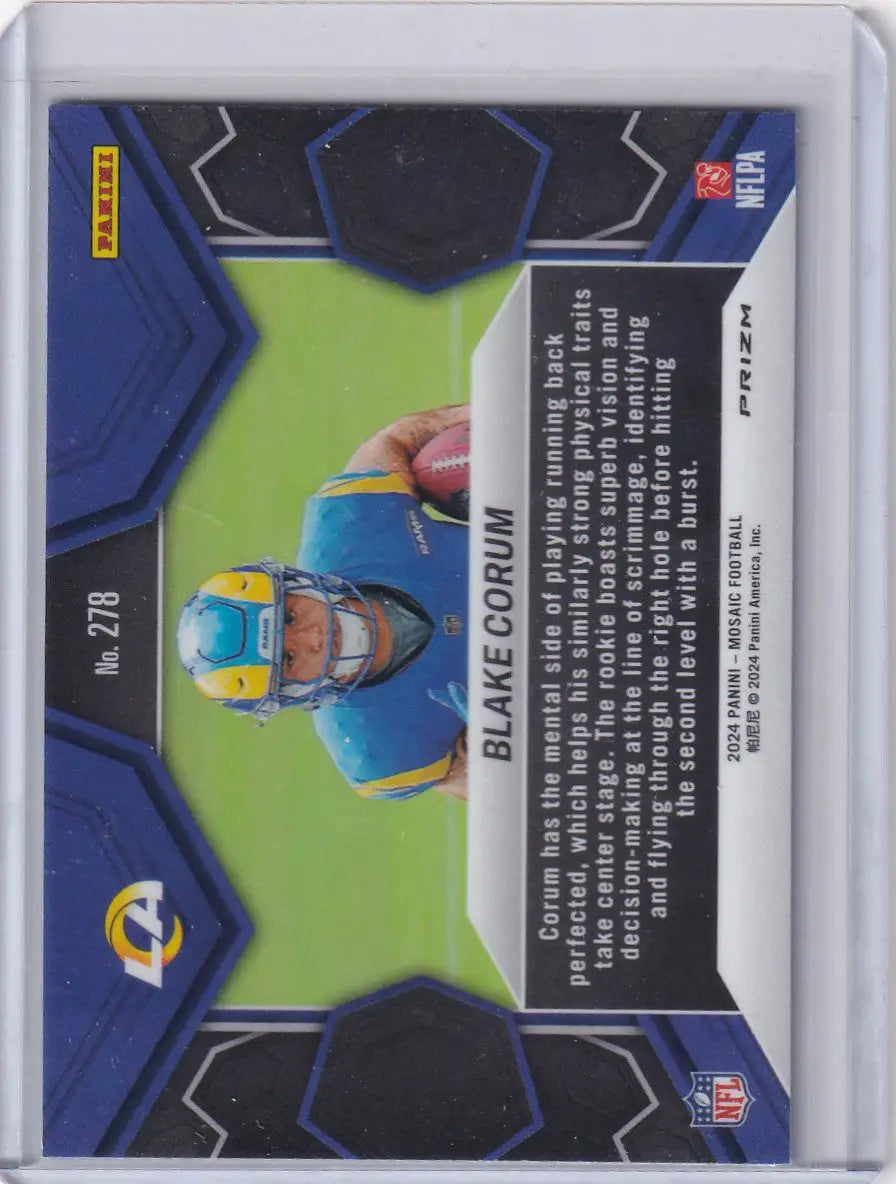 2024 Panini Mosaic Blue Reactive Blake Corum Los Angeles Rams football trading card