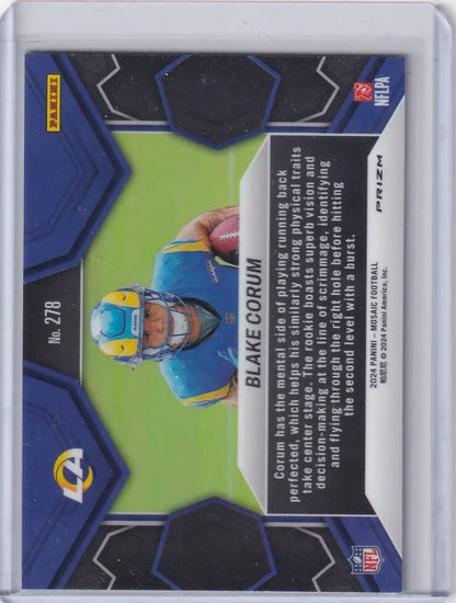 2024 Panini Mosaic Blue Reactive Blake Corum Los Angeles Rams football trading card
