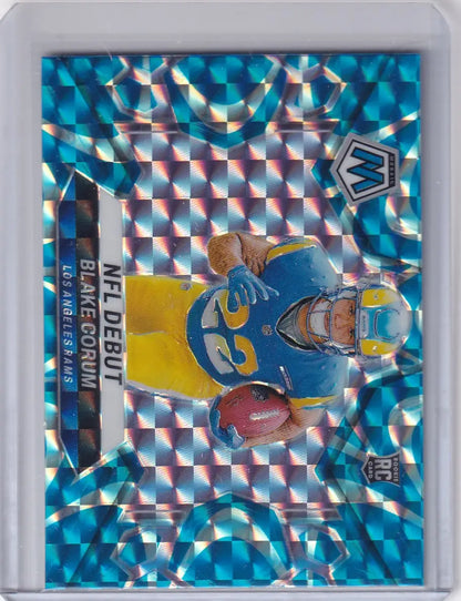 2024 Panini Mosaic Blue Reactive Blake Corum Los Angeles Rams football trading card