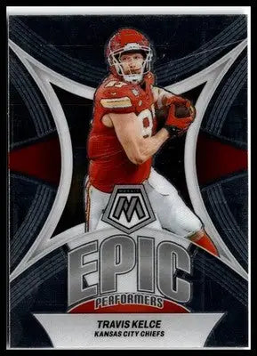 Travis Kelce football card from 2024 Panini Mosaic Kelce Epic Performers collection