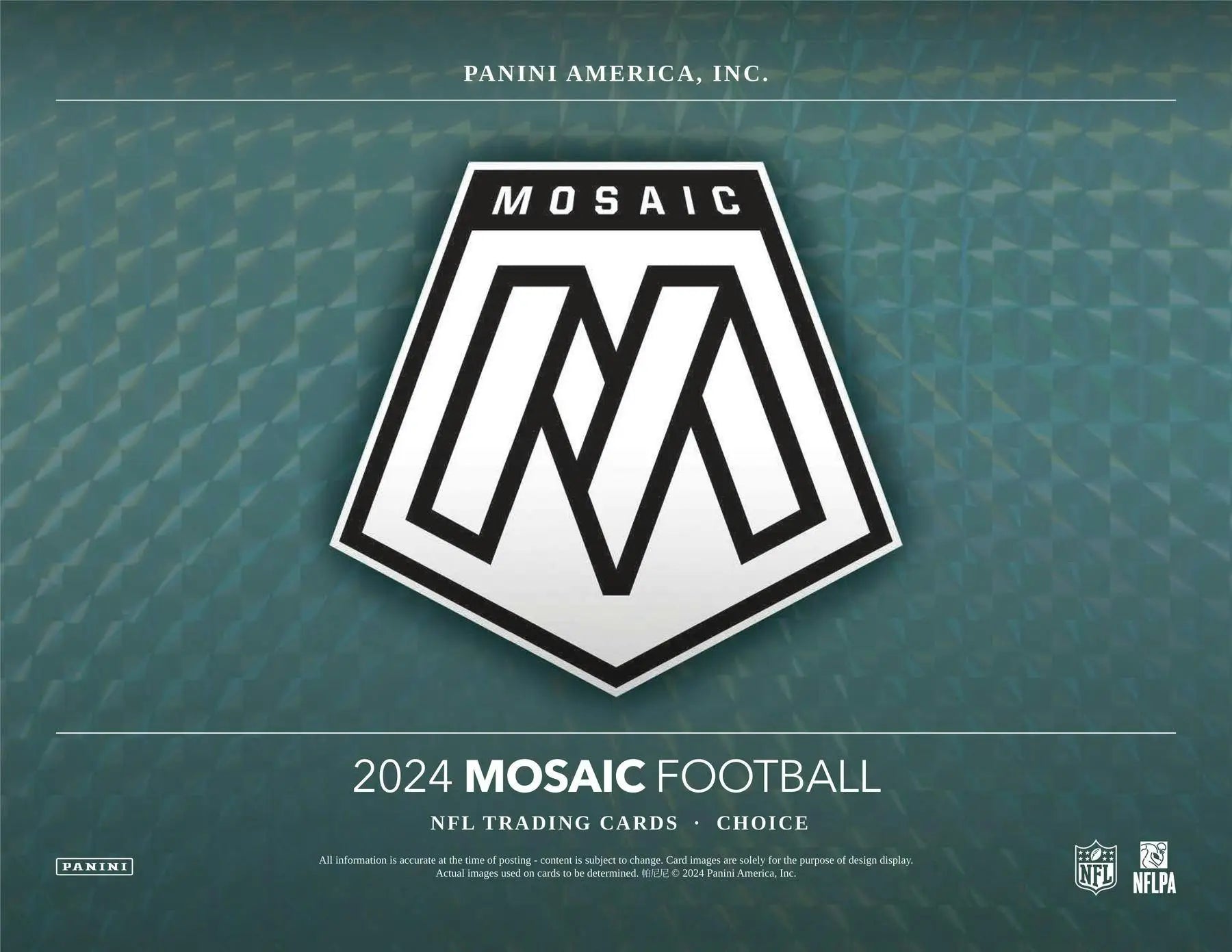 Mosaic Football trading card box featuring two Choice Rookies from 2024 Panini Mosaic Football Choice