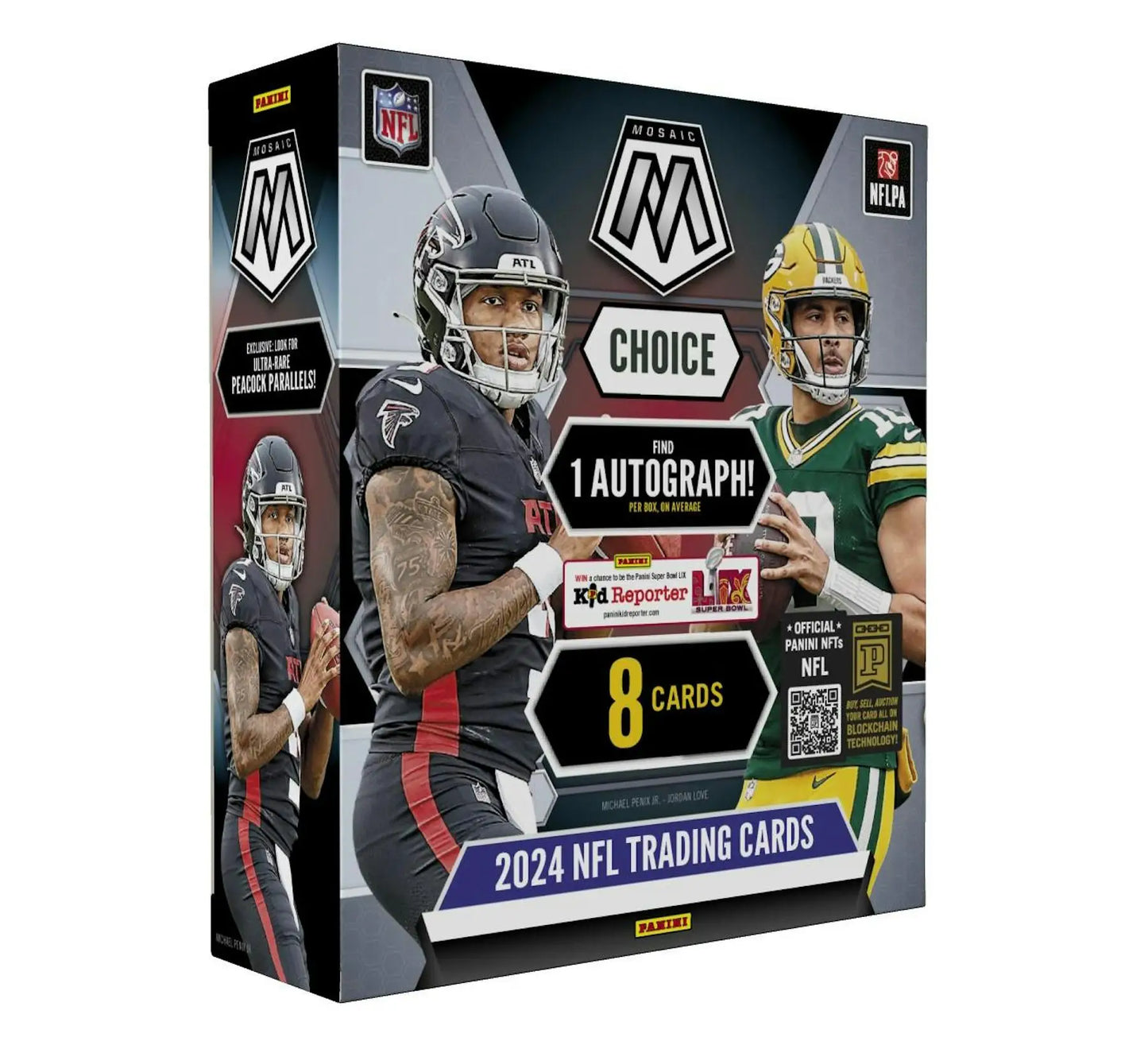 2024 Panini Mosaic Football Choice Box displaying mosaic football trading cards with two choice rookies