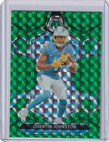 2024 Panini Mosaic Green Reactive #123 Quentin Johnston - Los Angeles Chargers - Sports Trading Card