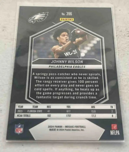 Johnny Wilson Silver Panini Mosaic Johnny Eagles football trading card image