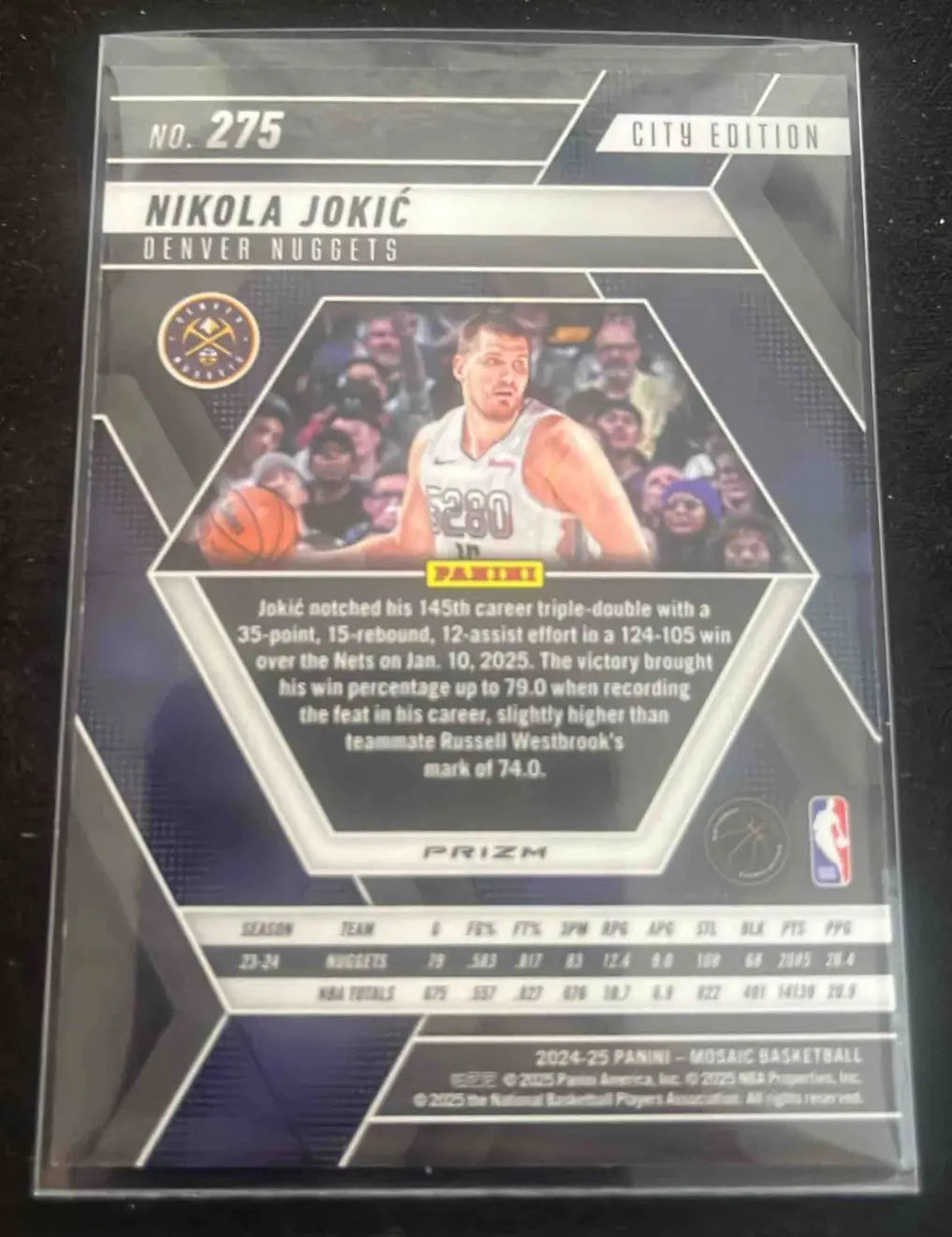 Collectible 2024 Panini Mosaic Nikola Jokic green City Edition basketball card