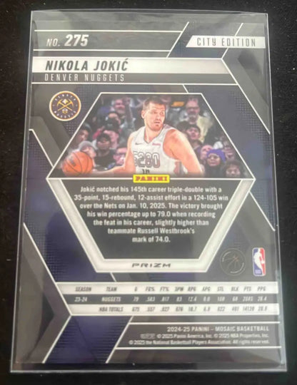 Collectible 2024 Panini Mosaic Nikola Jokic green City Edition basketball card