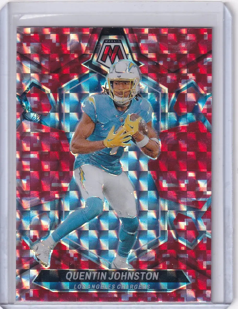 2024 Panini Mosaic Red Reactive #123 Quentin Johnston - Los Angeles Chargers - Trading Card