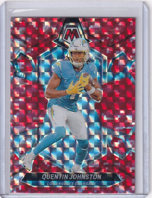 2024 Panini Mosaic Red Reactive #123 Quentin Johnston - Los Angeles Chargers - Trading Card