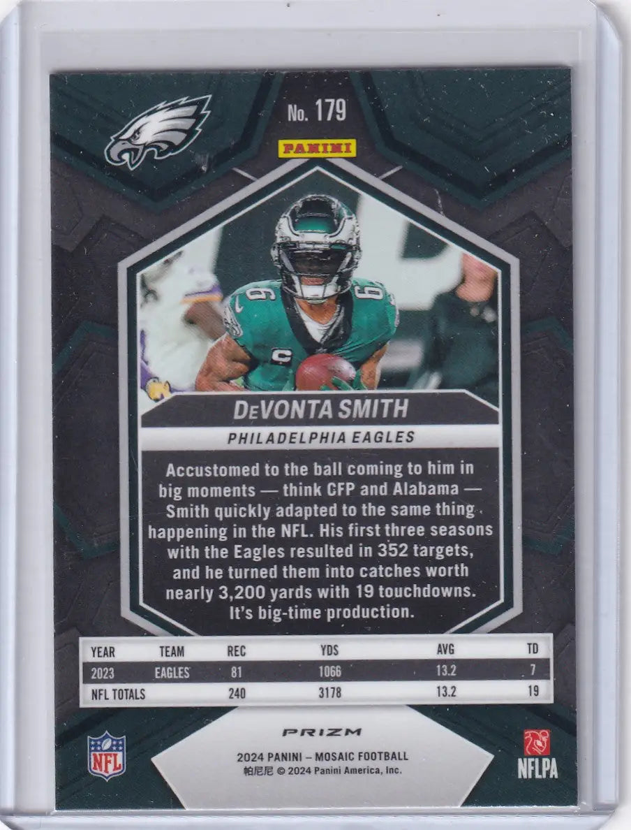 2024 Panini Mosaic Silver Prizm #179 Devonta Smith - Philadelphia Eagles