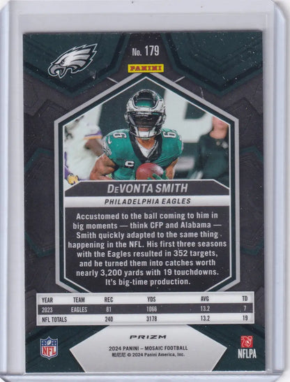2024 Panini Mosaic Silver Prizm #179 Devonta Smith - Philadelphia Eagles