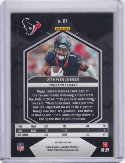 Panini Mosiac Prizm Green Stefon Diggs Houston Texans football card image