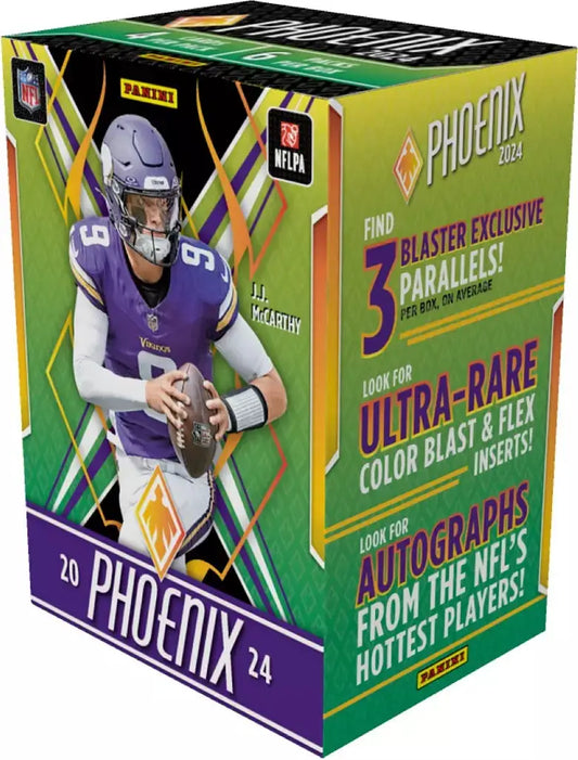 Panini NFL football blaster box featuring Panini Phoenix 2024 football card set
