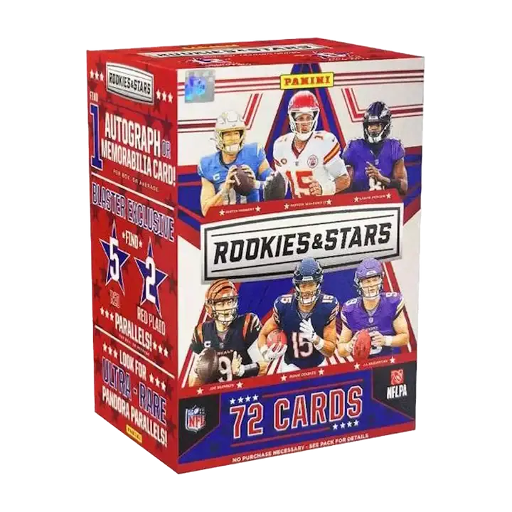 2024 Panini NFL Rookies and Stars football blaster box featuring NFL Rookies cards