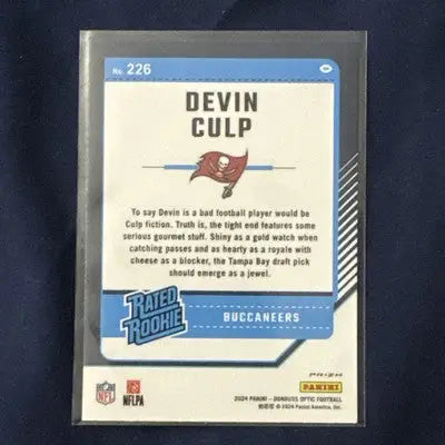 Devin Culp Buccaneers football trading card 2024 Panini Optic emoji SSP case hit