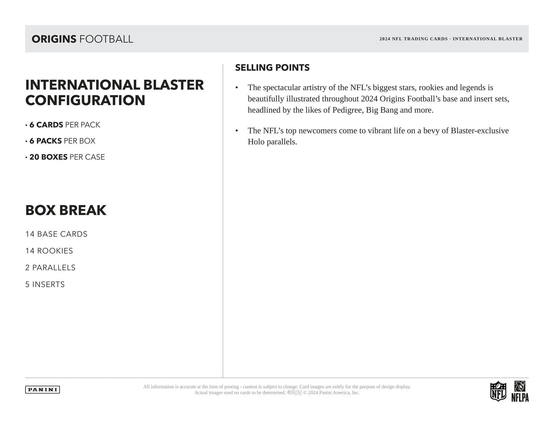 Origins Football International Blaster configuration with blaster-exclusive holo parallels