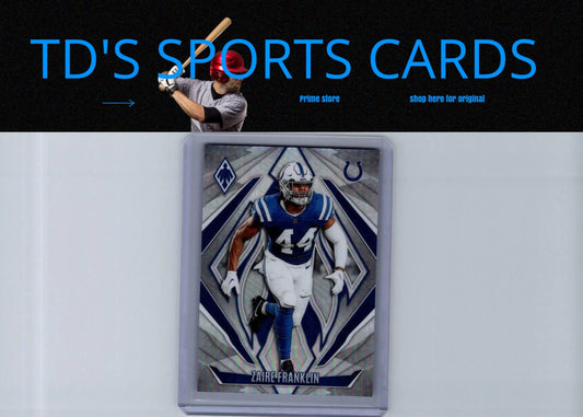 Zaire Franklin NFL football card featuring Franklin NFL shield from 2024 Panini Phoenix