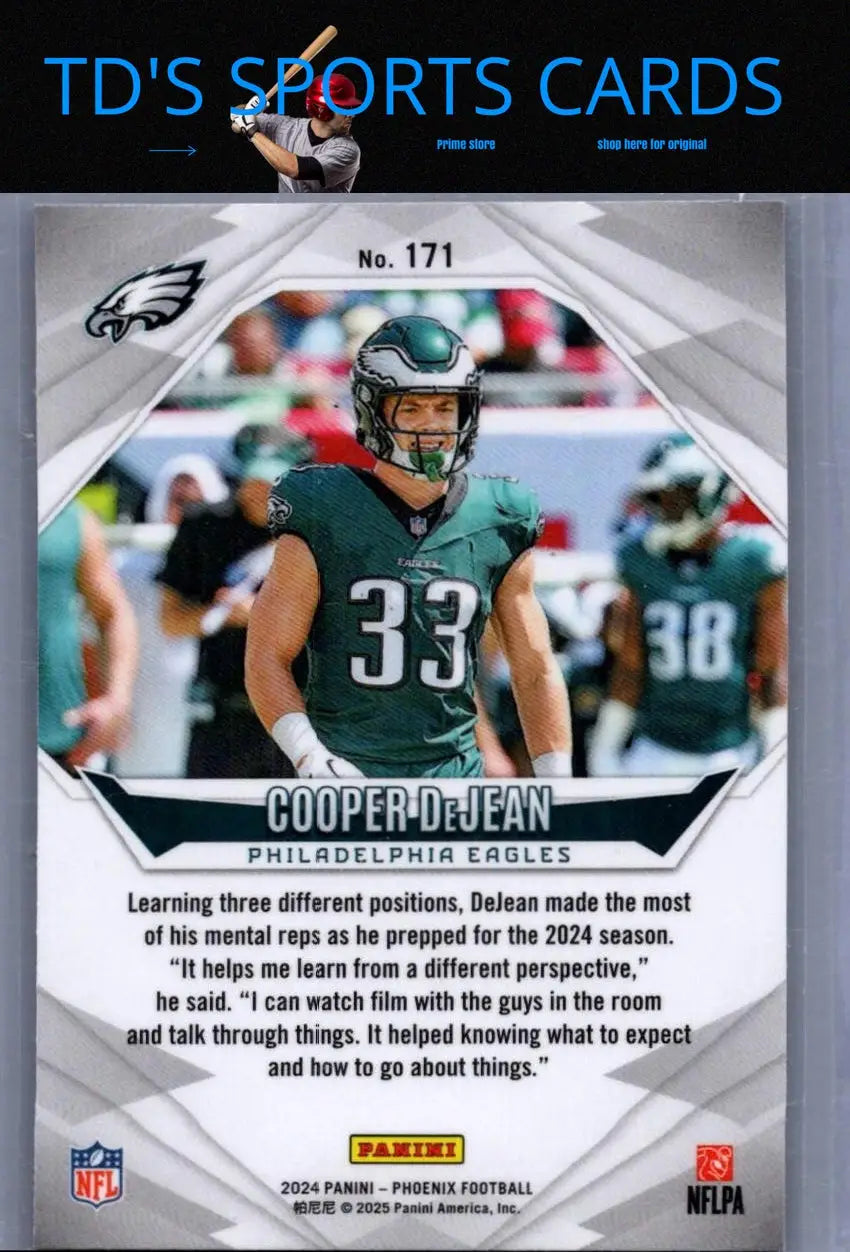 2024 Panini Phoenix Cooper DeJean football card front view