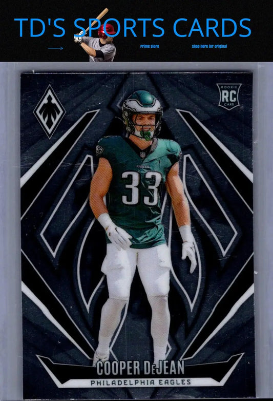 Cooper DeJean Philadelphia Eagles rookie card from 2024 Panini Phoenix series