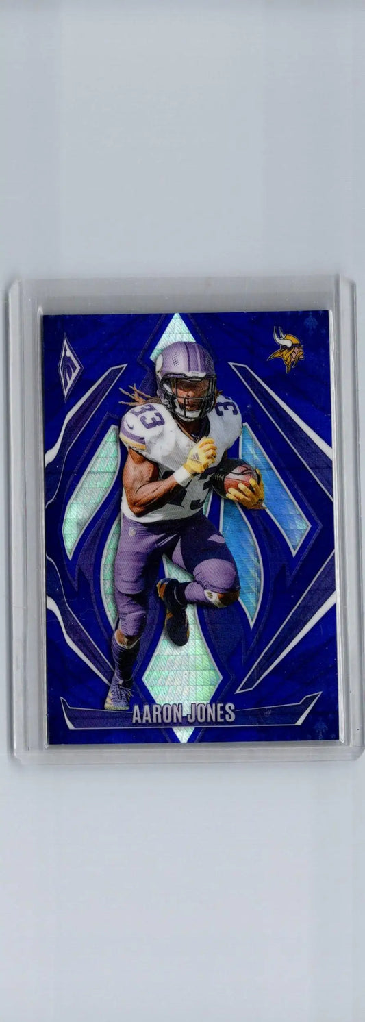 Aaron Jones football card from Panini Phoenix 2024 featuring Aaron Jones Purple design