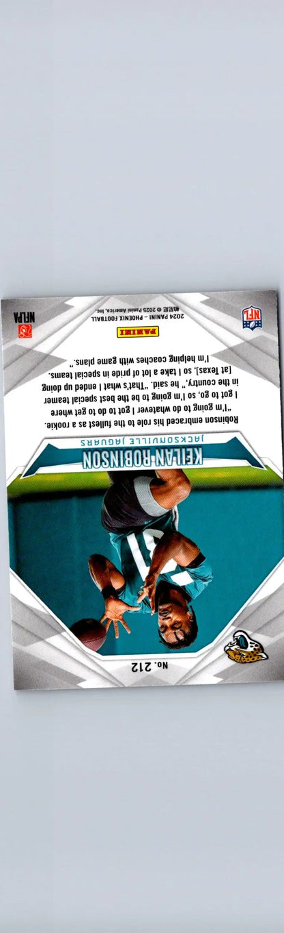 Football trading card featuring Keilan Robinson from 2024 Panini Phoenix series