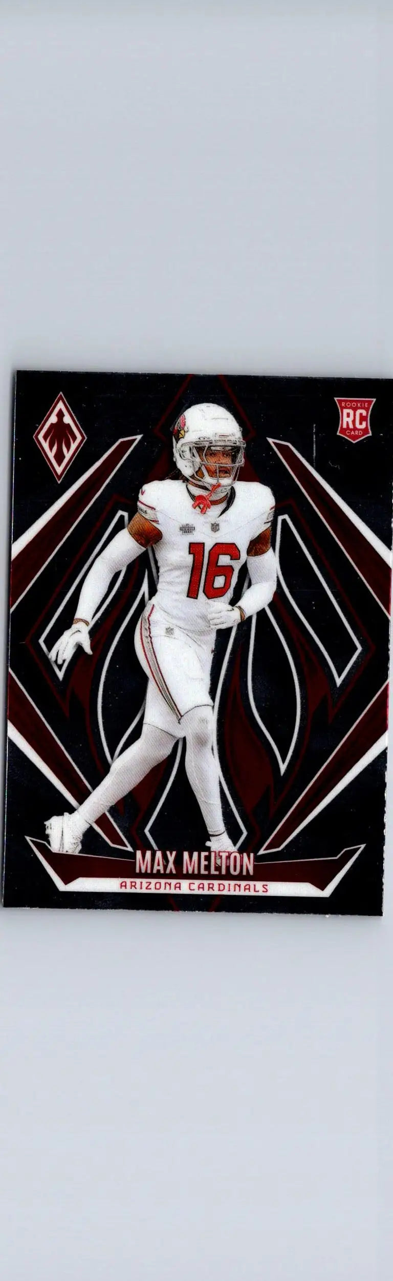 2024 Panini Phoenix Max Melton football card displayed in product packaging