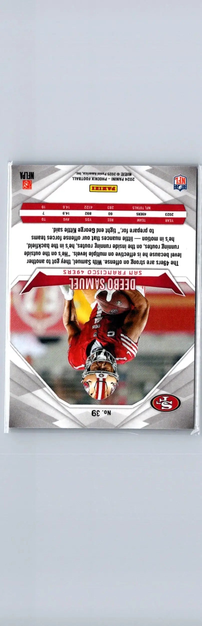 Deebo Samuel football card 2024 Panini Phoenix Silver featuring Deebo Samuel collectible
