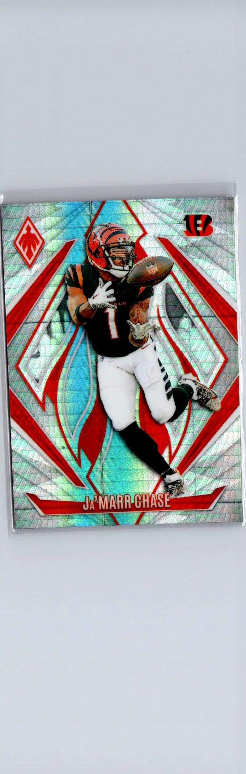 2024 Panini Phoenix Ja’Marr Chase Chase Hyper football card display