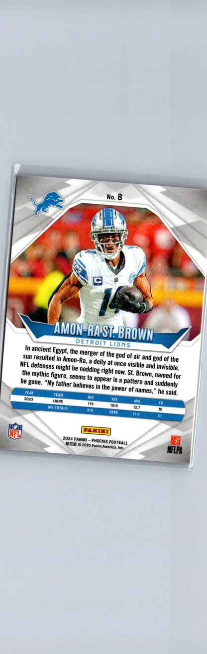 Amon-Ra St. Brown football card 2024 Panini Phoenix Brown Purple Fade product