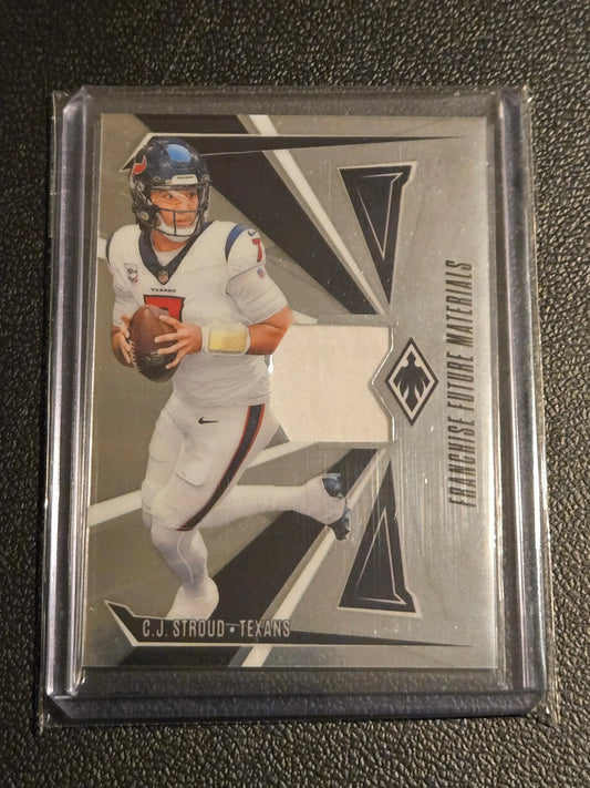 Football trading card featuring C.J. Stroud Franchise Future Material from Panini Phoenix