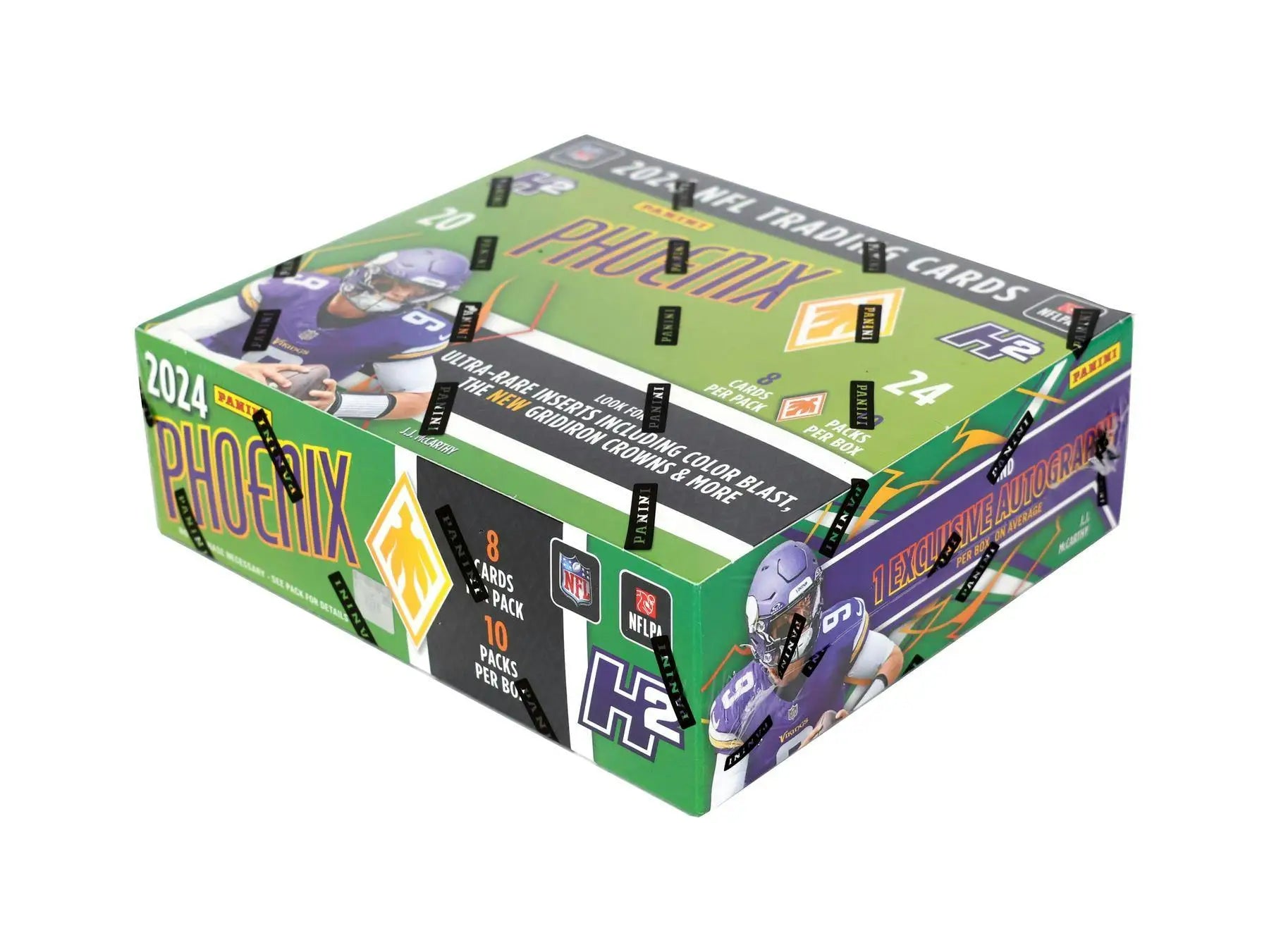 2024 Panini Phoenix Football trading card box with phoenix football and two base cards