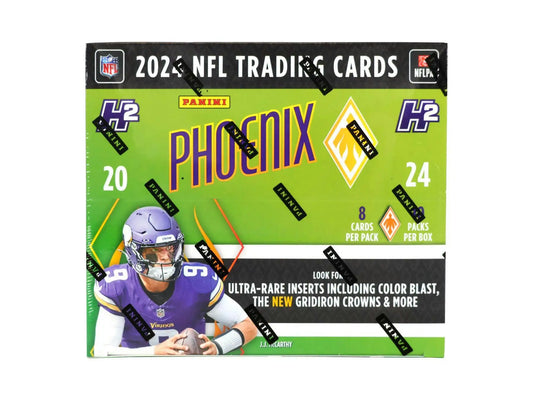 2024 Panini Phoenix Football H2 Box with Phoenix Football trading cards and two base cards