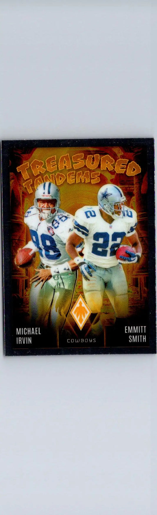 Emmitt Smith and Michael Irvin Treasured Tandems trading card from 2024 Panini Phoenix