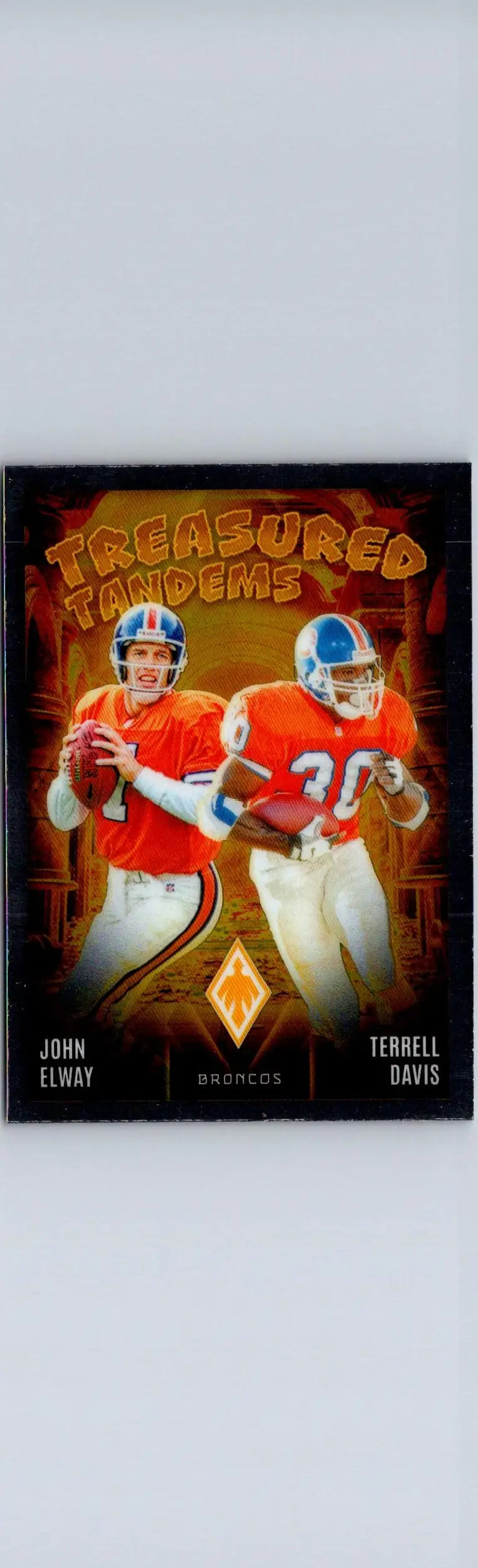 2024 Panini Phoenix Treasured Tandems Stars trading card featuring John Elway and Terrell Davis