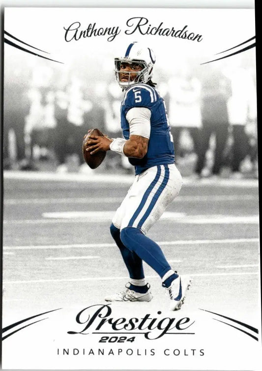 Football trading card of Anthony Richardson in Colts uniform from Panini Prestige 2024