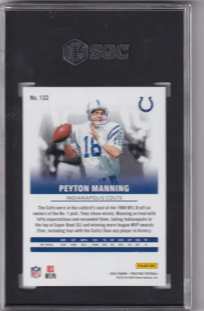 Graded Peyton Manning SGC 8.5 football card from 2024 Panini Prestige, Indianapolis Colts