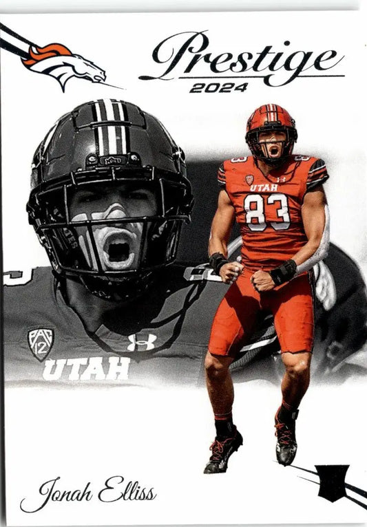 2024 Panini Prestige Jonah Elliss football trading card in Utah Utes uniform