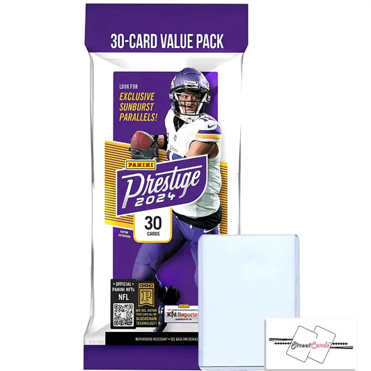 2024 Panini Prestige Football NFL Jumbo Value Pack with trading cards and StreetCards magnet